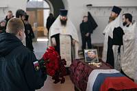 Отпевание воина, погибшего на поле брани в зоне СВО, в Павловском Посаде