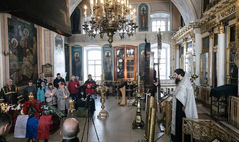 Отпевание воина в Павловском Посаде, погибшего в ходе Специальной военной операции