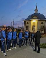 Посещение Георгиевского храма города Орехово-Зуево игроками футбольного клуба «Зенит-2» города Санкт-Петербург