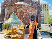 Освящение креста для строящегося Георгиевского храма в Павловском Посаде 