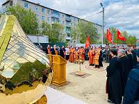 Освящение креста для строящегося Георгиевского храма в Павловском Посаде 