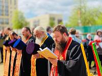 Освящение креста для строящегося Георгиевского храма в Павловском Посаде 