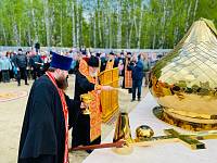 Освящение креста для строящегося Георгиевского храма в Павловском Посаде 