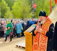 Освящение креста для строящегося Георгиевского храма в Павловском Посаде 