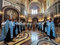 Духовенство Балашихинской епархии совершило молебное пение у иконы Божией Матери «Феодоровская» в Храме Христа Спасителя