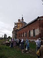 Освящение и установка креста в Воскресенском храме села Ильинский Погост