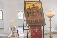 Первое богослужение в строящемся Димитриевском храме Электрогорска