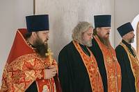 Первое богослужение в строящемся Димитриевском храме Электрогорска