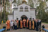 Первое богослужение в строящемся Димитриевском храме Электрогорска