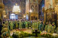 В день памяти преподобного Сергия Радонежского Предстоятель Русской Церкви совершил Литургию в Успенском соборе Троице-Сергиевой лавры