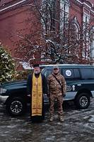Освящение автотранспорта в Орехово-Зуеве перед отправкой в зону СВО