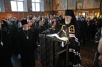 Чтение Великого покаянного канона преподобного Андрея Критского в Троицком соборе города Щёлково