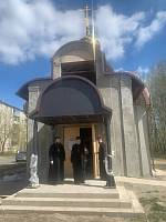 Архипастырское посещение строящегося Георгиевского храма г. Павловский Посад 