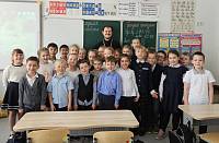 Беседы священника со школьниками в посёлке Краснознаменский