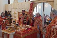 Первая Литургия в строящемся храме деревни Мизиново