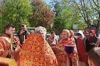 Первая Литургия в строящемся храме деревни Мизиново