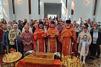 Первая Литургия в строящемся храме деревни Мизиново