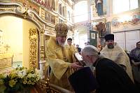 Архиерейское богослужение в Богоявленском храме села Бисерово