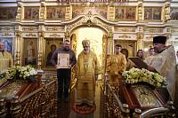 Архиерейское богослужение в Богоявленском храме села Бисерово