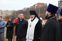 Закладка камня в основание храма Воскресения словущего в Черноголовке