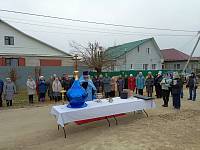Освящение купола для часовни в деревне Соболево