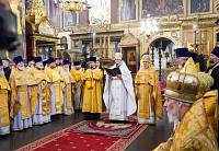 Патриаршее богослужение в Успенском соборе Московского Кремля