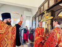 Освящение креста и купола для храма Троица-Чижи деревни Часовня