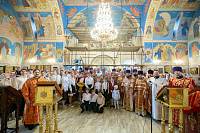 Архиерейское богослужение в Ксениевском храме деревни Медвежьи Озёра