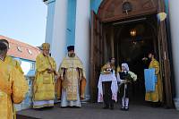 Соборное служение Божественной литургии архиереями Московской митрополии в Богоявленском соборе города Ногинска