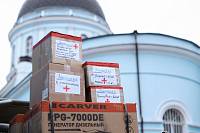 Освящение гуманитарного конвоя в Ногинске