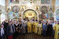 Архиерейское богослужение в Богоявленском храме села Бисерово 