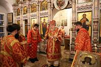 Архиерейское богослужение в Никольском храме деревни Полтево 