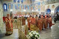 Архиерейское богослужение в Ксениевском храме деревни Медвежьи Озёра