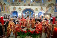 Архиерейское богослужение в Ксениевском храме деревни Медвежьи Озёра