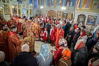 Архиерейское богослужение в Ксениевском храме деревни Медвежьи Озёра