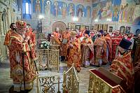 Архиерейское богослужение в Ксениевском храме деревни Медвежьи Озёра