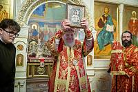 Архиерейское богослужение в Ксениевском храме деревни Медвежьи Озёра