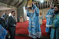 Первое богослужение в строящемся Игоревском храме Балашихи