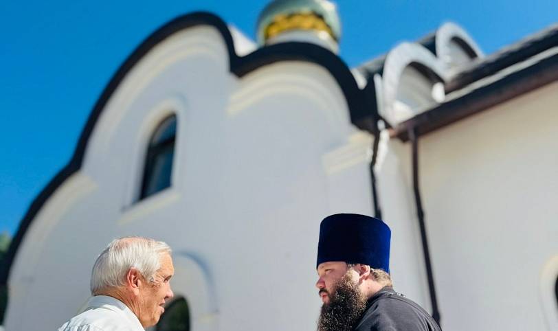 Посещение строящегося Георгиевского храма города Павловский Посад