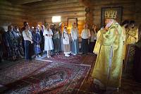 Архиерейское богослужение в строящемся храме рождества святителя Николая Чудотворца в Рудне-Никитском