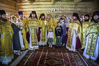 Архиерейское богослужение в строящемся храме рождества святителя Николая Чудотворца в Рудне-Никитском